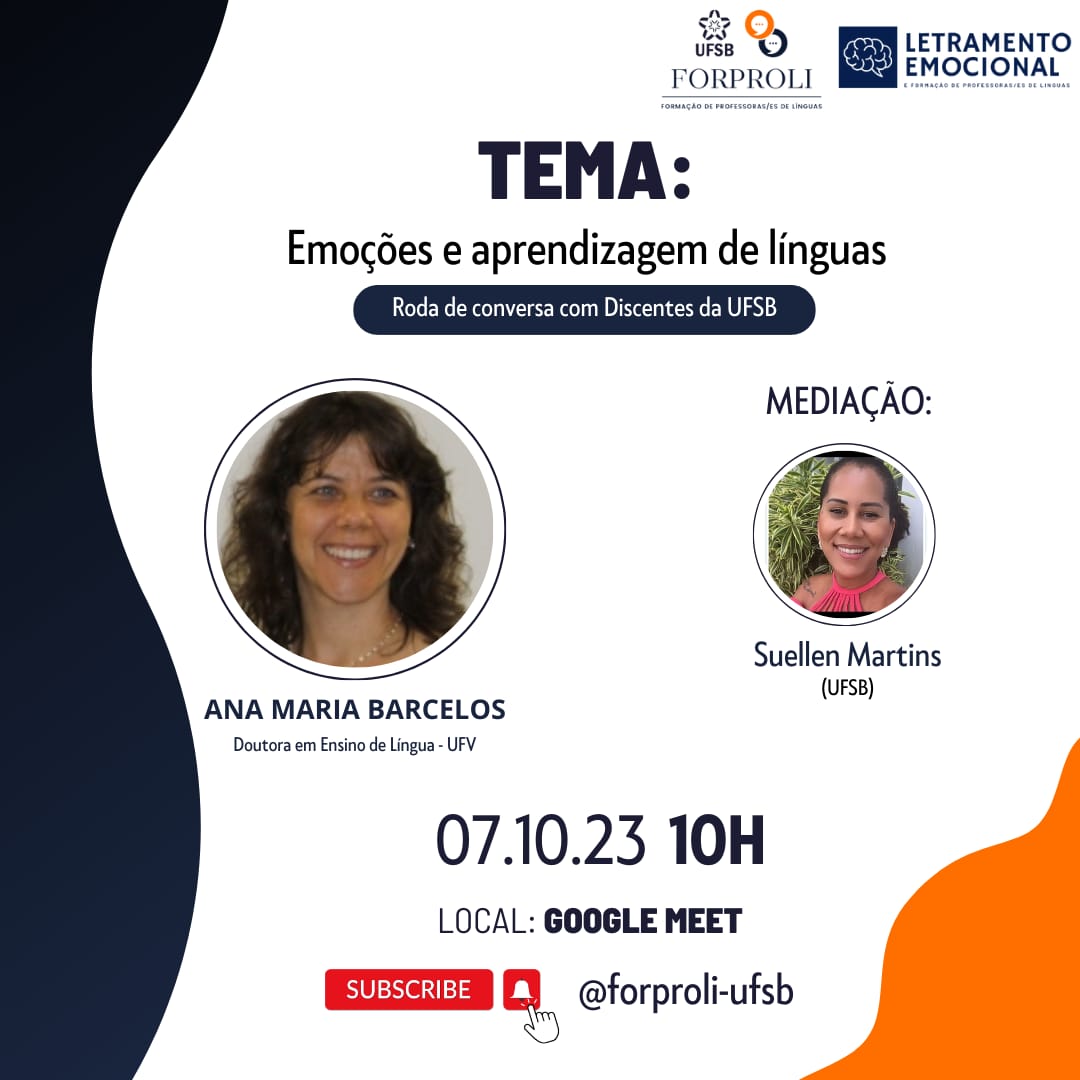 Emoções e aprendizagem de línguas Ana B. discentes UFSB feed