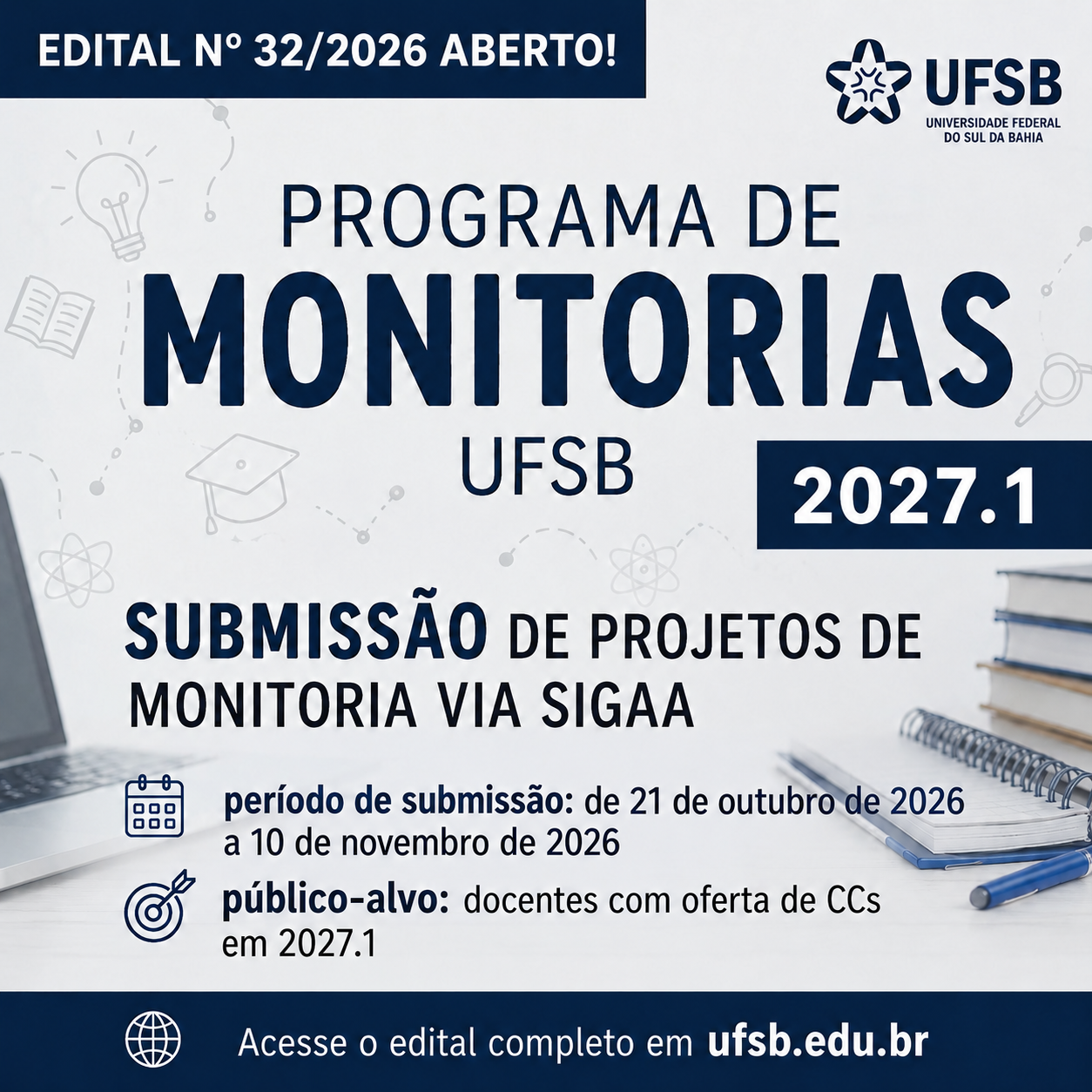 Edital de Monitorias UFSB 2027.1